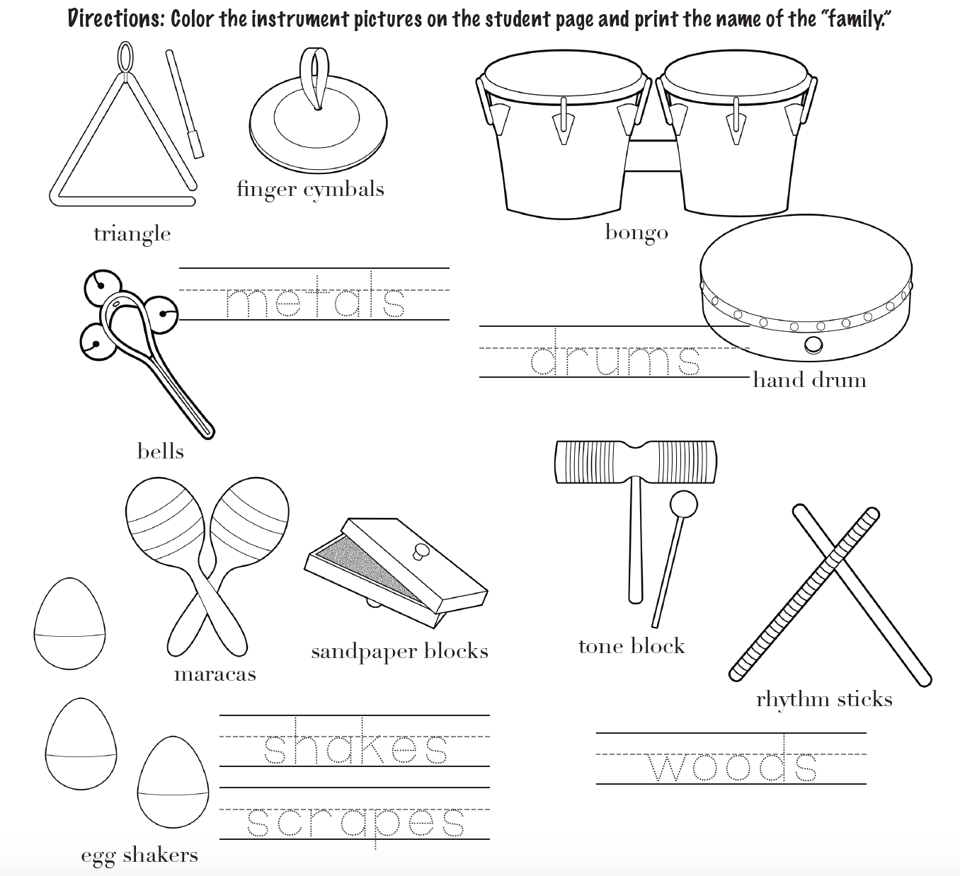 Musical Instruments Crafts Grade R Worksheet At Home Instrument Kit | MusicplayOnline